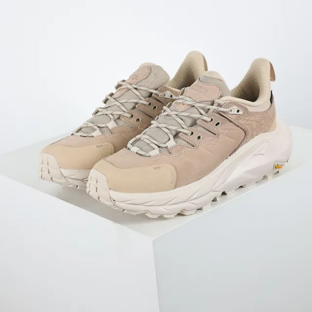 Hoka Bege Branco Voluminoso Trail-Inspirado Estilo Gaiter Gola Estilo de Vida Tênis 2