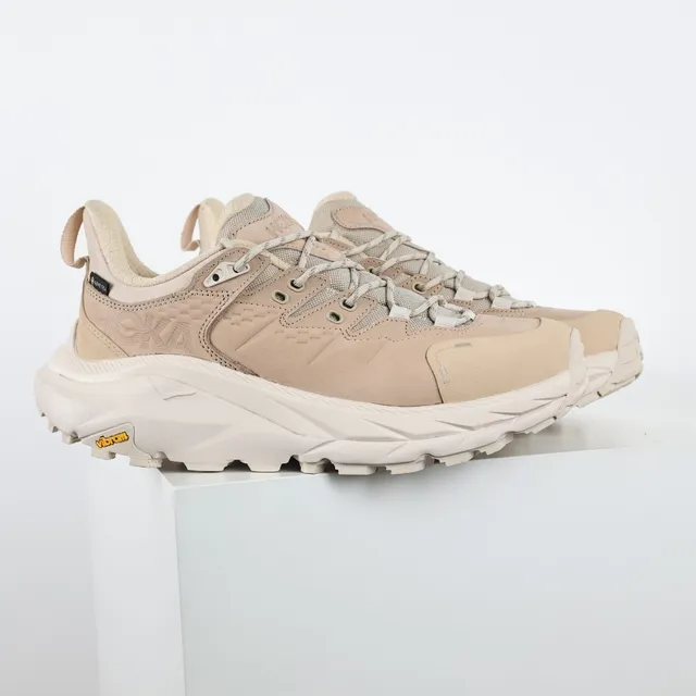 Hoka Bege Branco Voluminoso Trail-Inspirado Estilo Gaiter Gola Estilo de Vida Tênis 3
