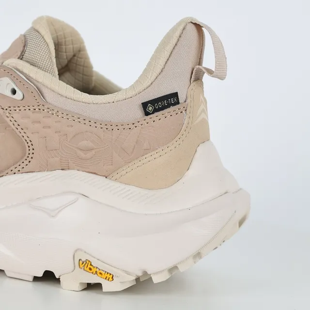 Hoka Bege Branco Voluminoso Trail-Inspirado Estilo Gaiter Gola Estilo de Vida Tênis 4