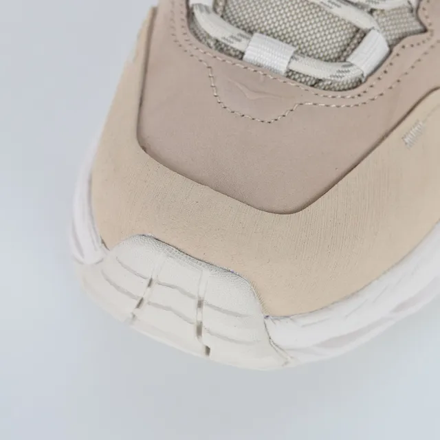 Hoka Bege Branco Voluminoso Trail-Inspirado Estilo Gaiter Gola Estilo de Vida Tênis 5
