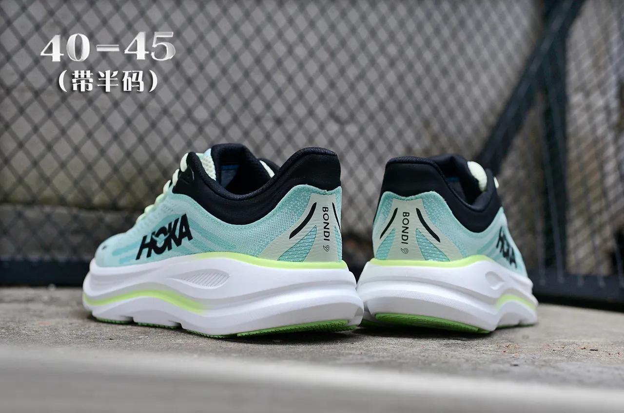 Hoka Clifton Verde Branco Upper Malha Engenharia Tamanho Oversized Solado Médio Tênis de Corrida 6