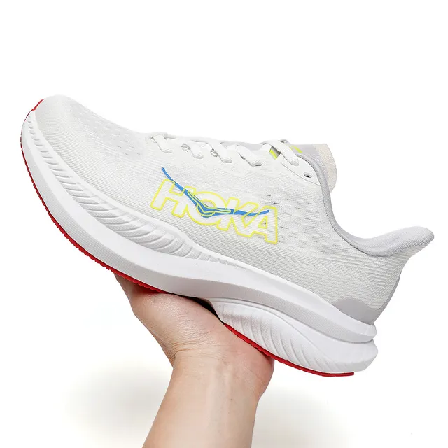 Hoka Mach 6 Blanc Jaune Bleu Chaussures de course 3