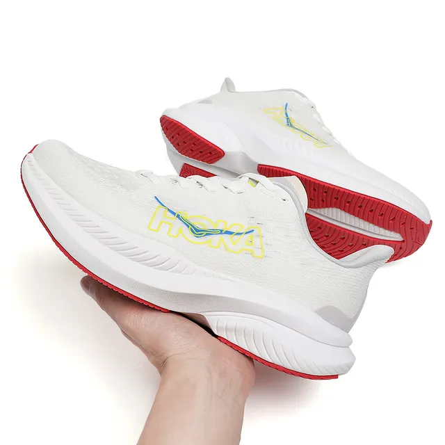 Hoka Mach 6 Blanc Jaune Bleu Chaussures de course 7