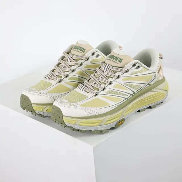 Hoka Mafate Speed Off-White and Pale Yellow Trail Running Shoes 2