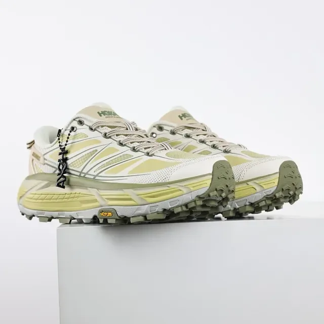 Hoka Mafate Speed Off-White and Pale Yellow Trail Running Shoes 3