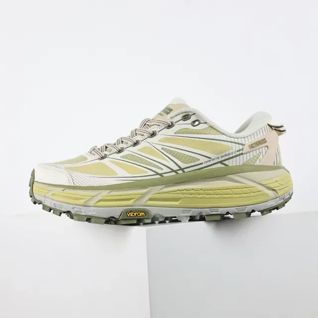 Hoka Mafate Speed Off-White and Pale Yellow Trail Running Shoes 9