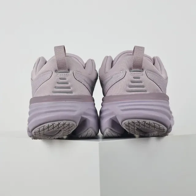 Hoka Purple Gray Engineered Knit Upper Stacked Cushioned Midsole Running Shoes 8