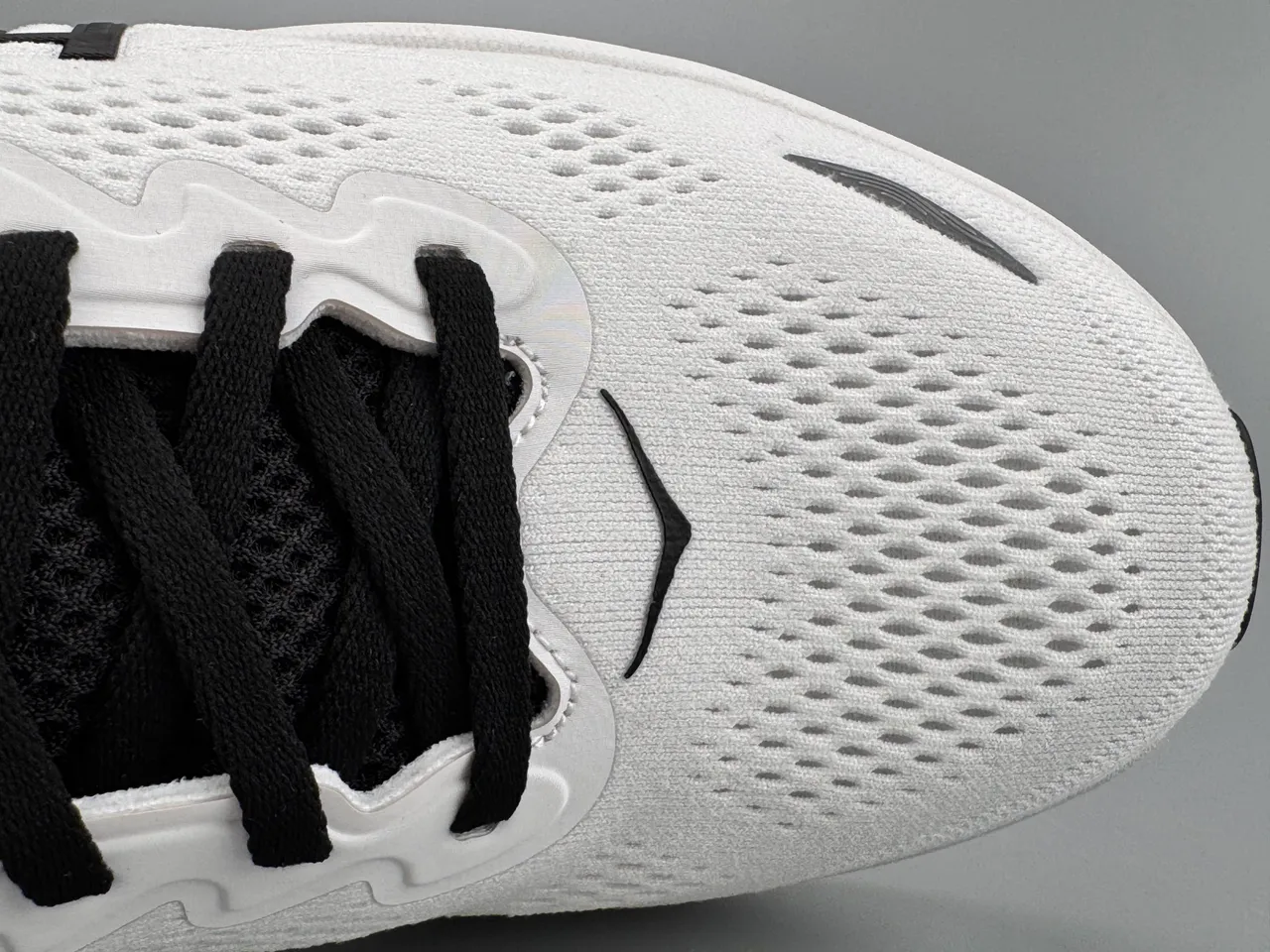 Hoka White Black Maximalist Cushioning Engineered Mesh Upper Running Shoes 2