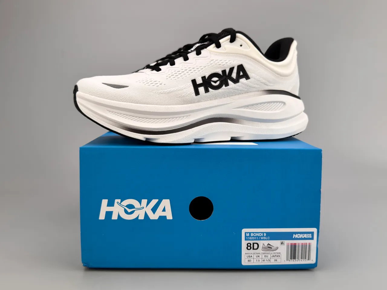 Hoka White Black Maximalist Cushioning Engineered Mesh Upper Running Shoes 4