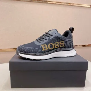 Hugo Boss Black Gold Knit Upper Bold Logo Lifestyle Sneakers