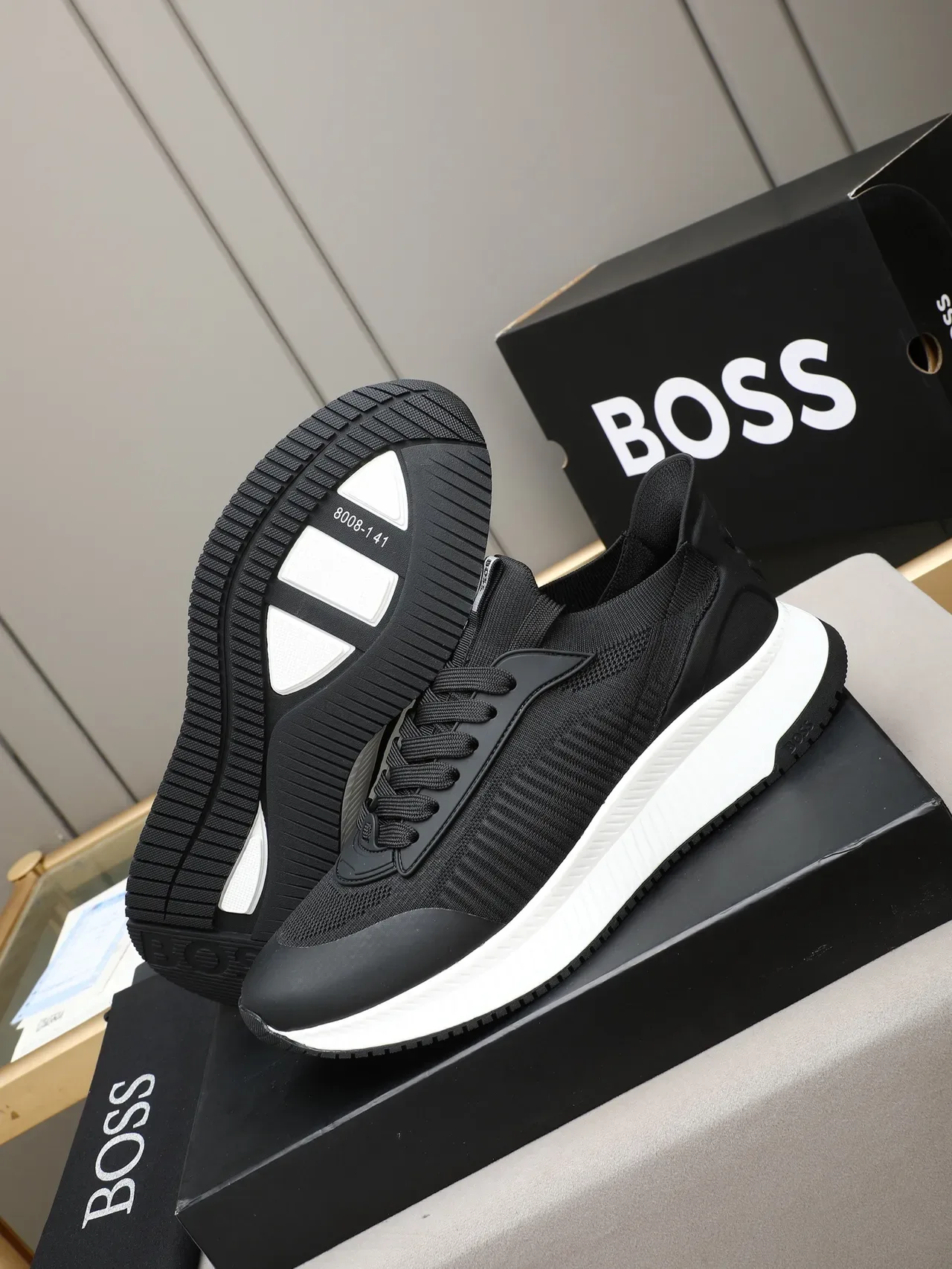 Hugo Boss Black Knit Lifestyle Sneaker 4