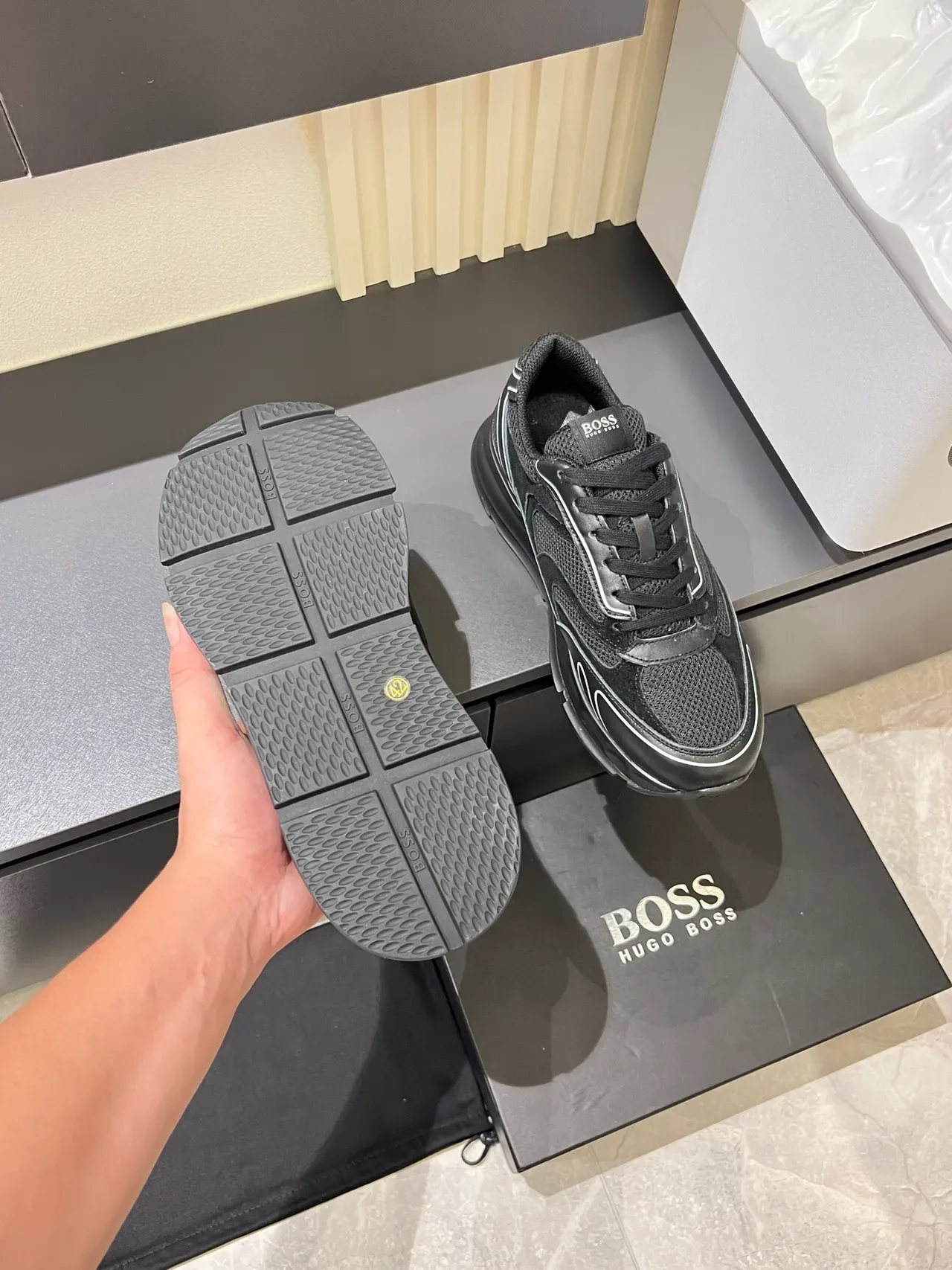 Hugo Boss Black Mesh and Synthetic Lifestyle Sneakers 3
