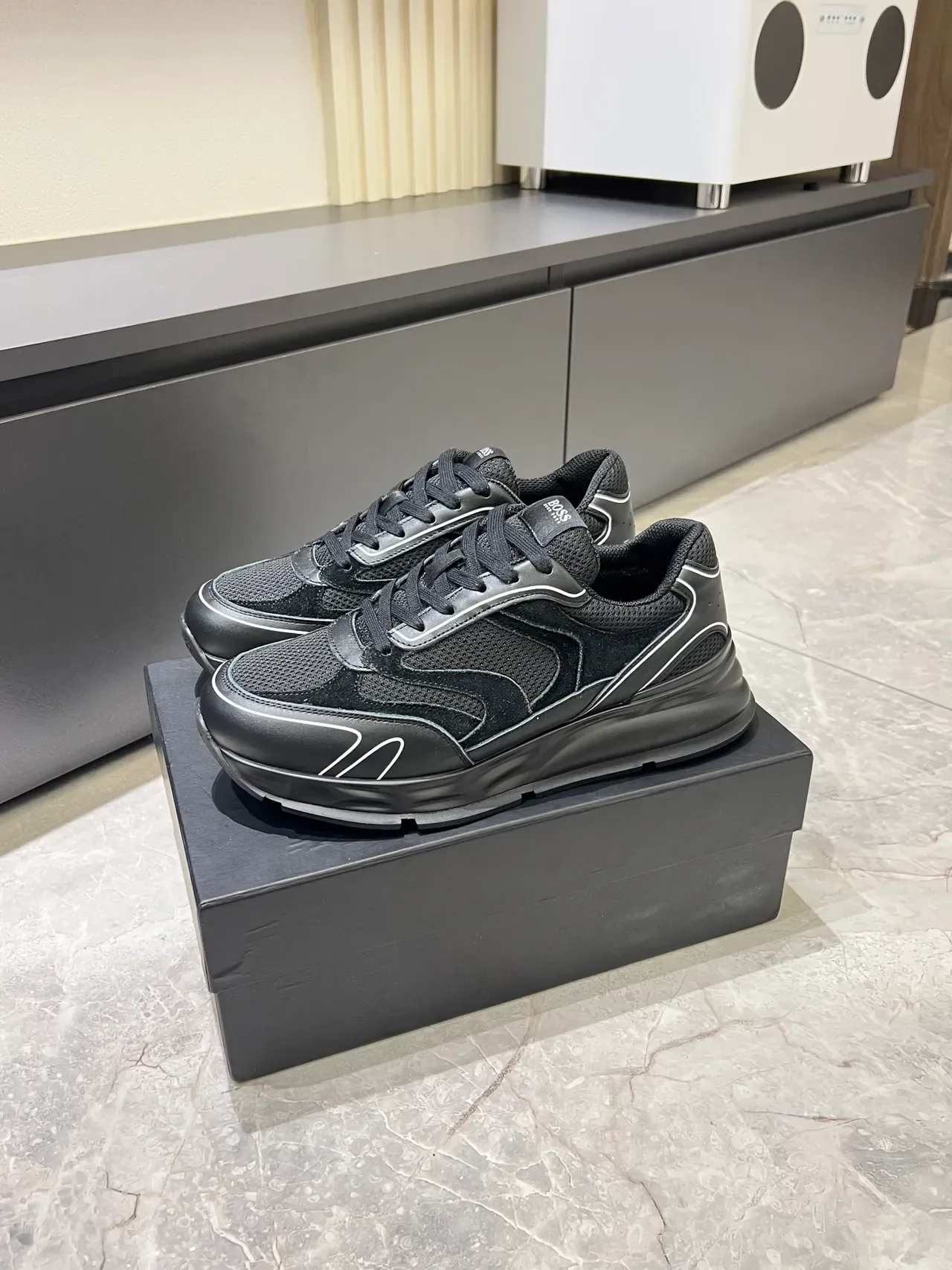 Hugo Boss Black Mesh and Synthetic Lifestyle Sneakers 4