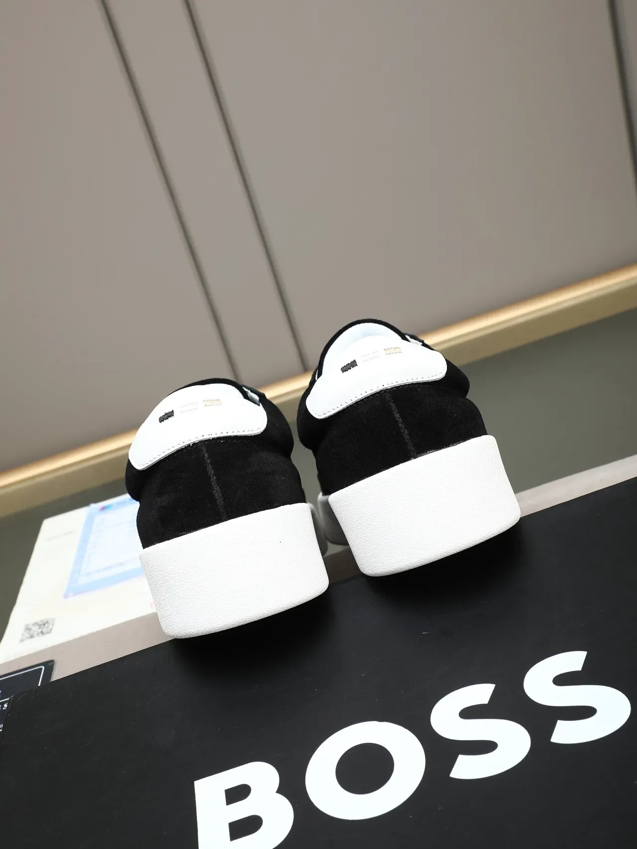 Hugo Boss Black Suede and Leather Platform Lifestyle Sneakers 3