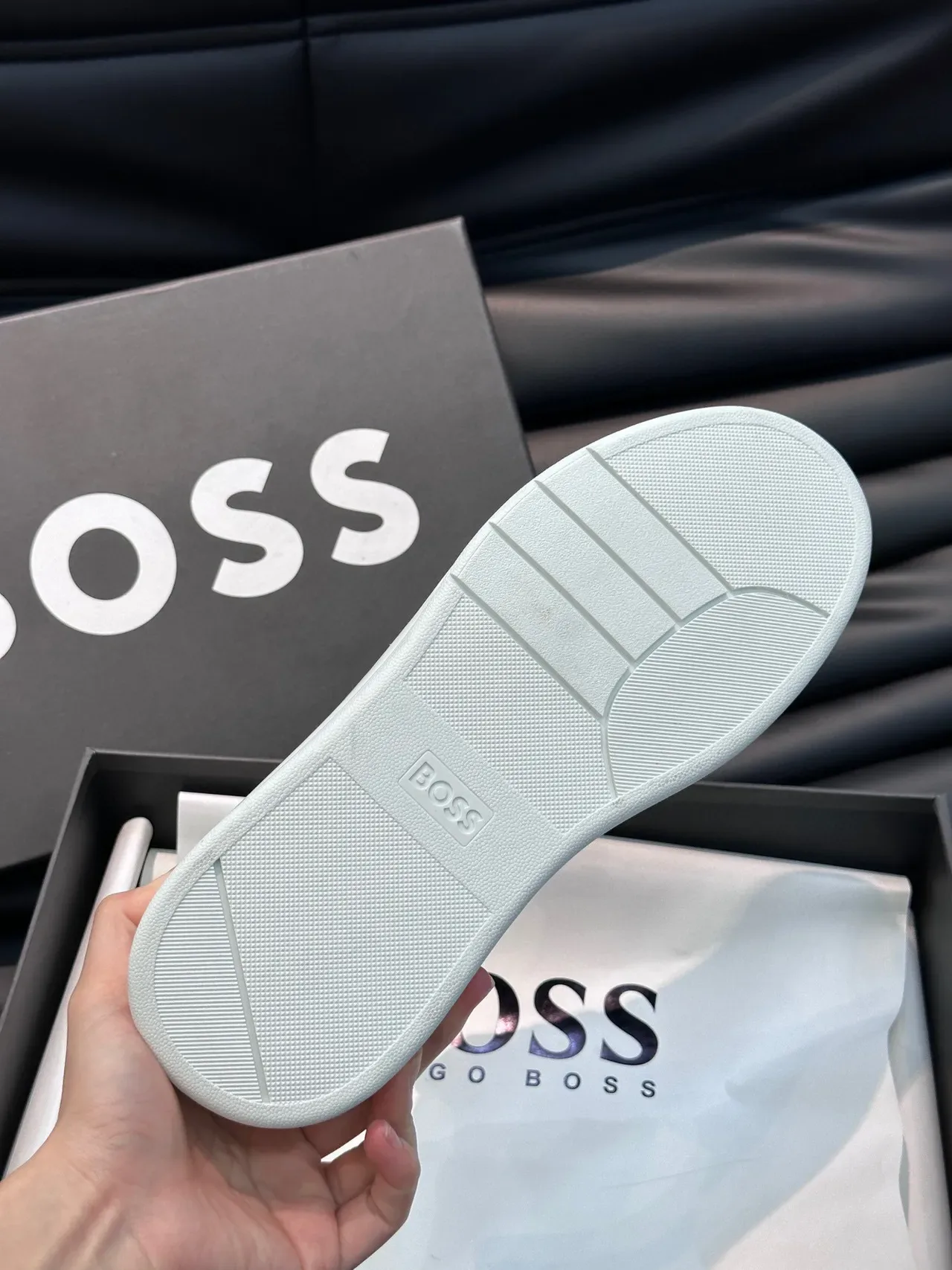 Hugo Boss Chaussures Lifestyle Noir Blanc Low-Top Matériau Mixte 3