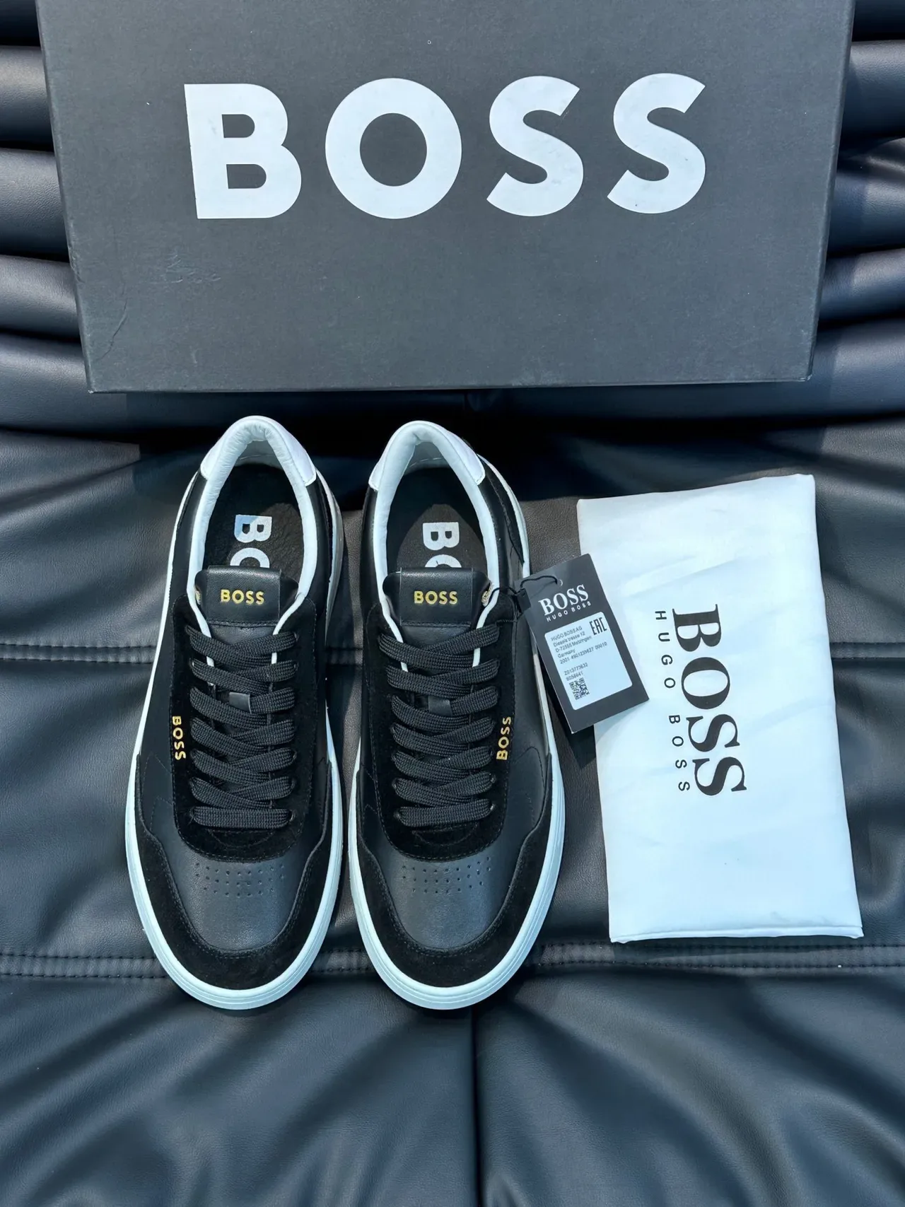 Hugo Boss Chaussures Lifestyle Noir Blanc Low-Top Matériau Mixte 7