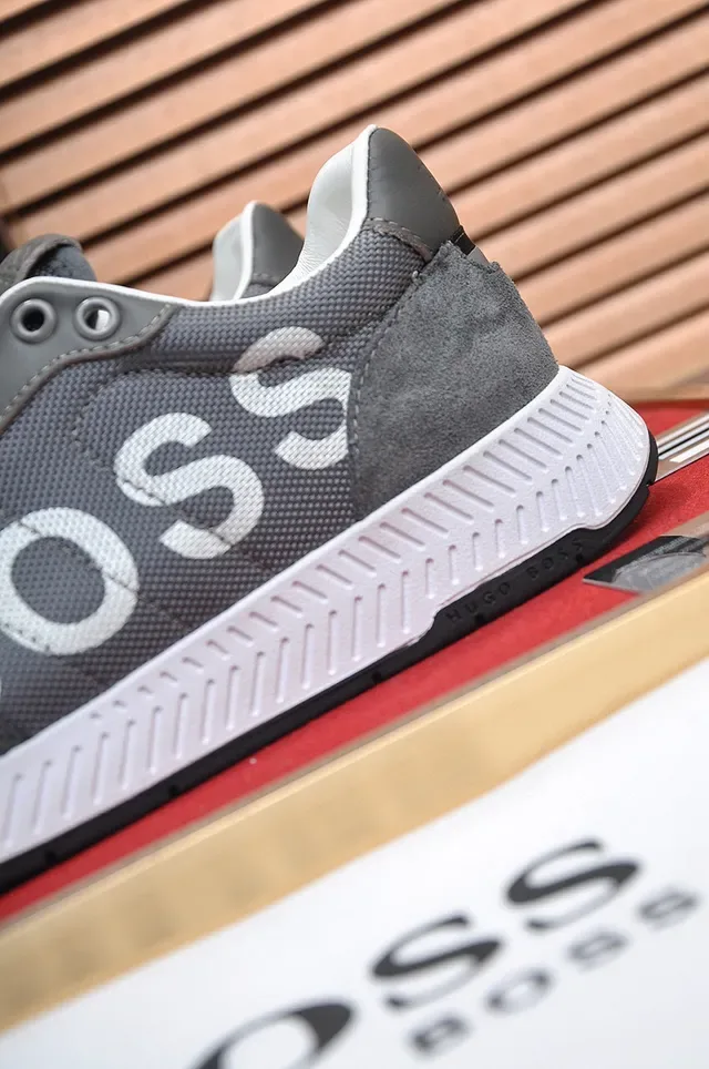 Hugo Boss Gray and White Logo Lifestyle Sneakers 2