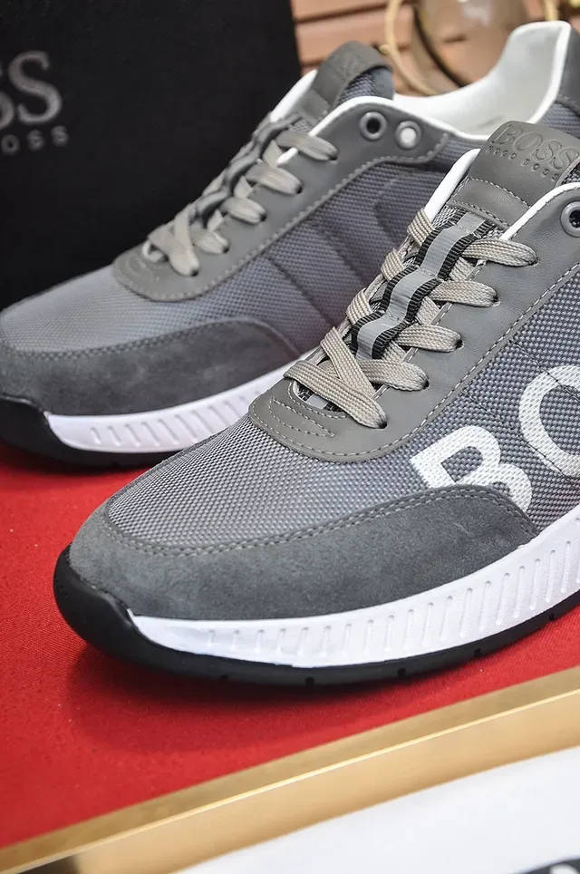 Hugo Boss Gray and White Logo Lifestyle Sneakers 3