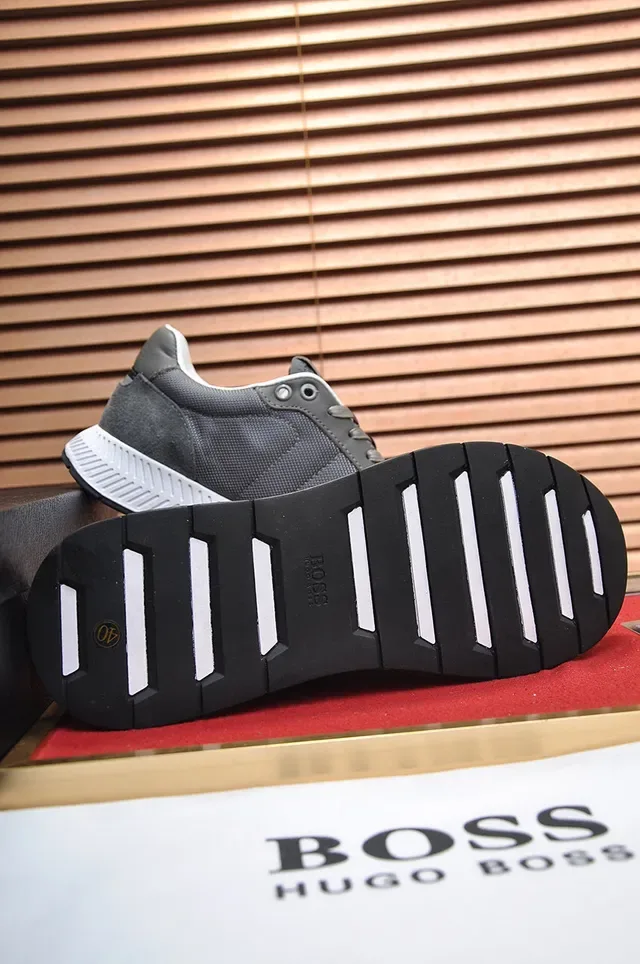 Hugo Boss Gray and White Logo Lifestyle Sneakers 4