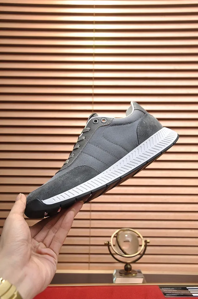 Hugo Boss Gray and White Logo Lifestyle Sneakers 6