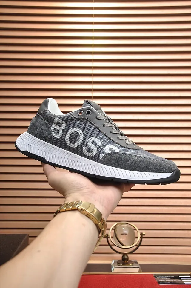 Hugo Boss Gray and White Logo Lifestyle Sneakers 7