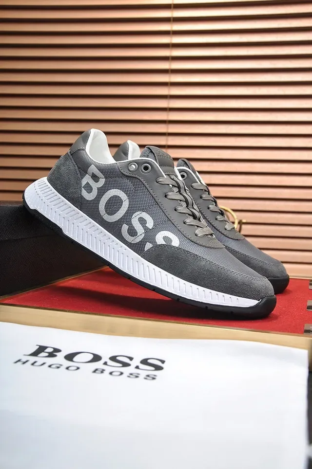 Hugo Boss Gray and White Logo Lifestyle Sneakers 8
