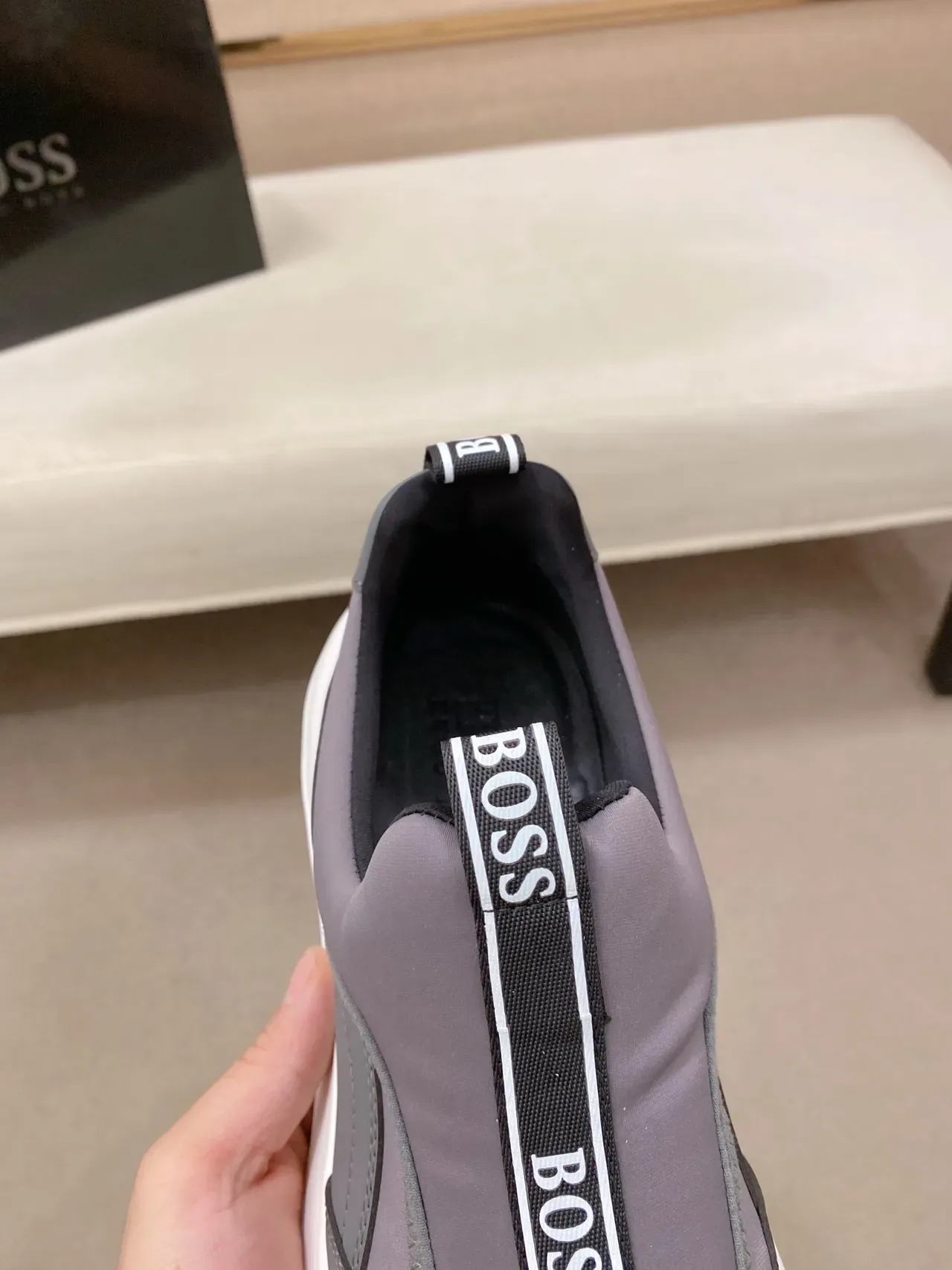 Hugo Boss Speed Trainer Gray and White Lifestyle Sneakers 4