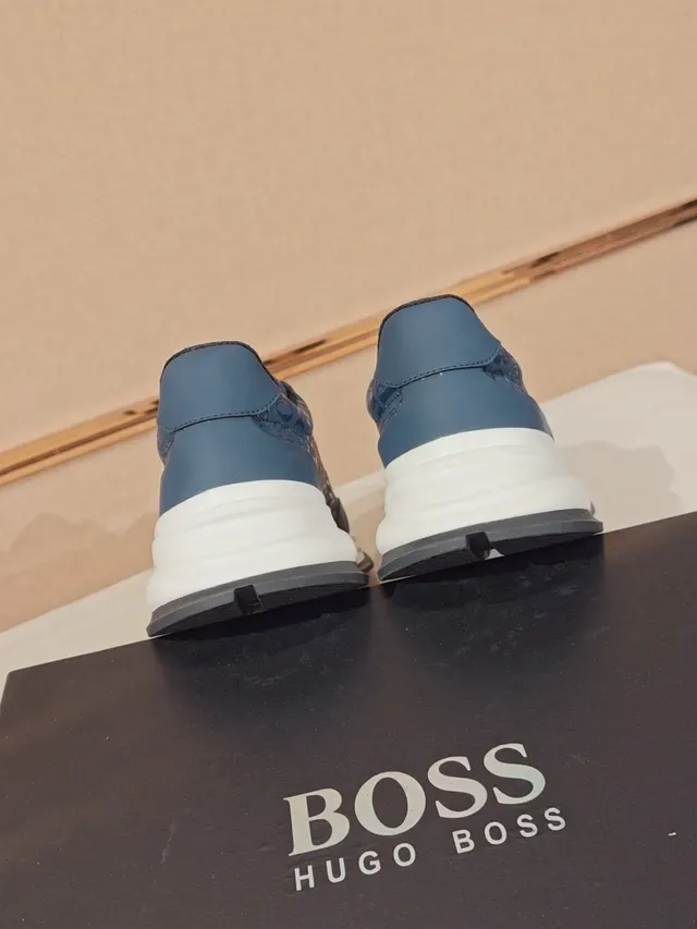 Sneakers lifestyle Hugo Boss Speed Trainer Navy White Slip-On logo embossé 3
