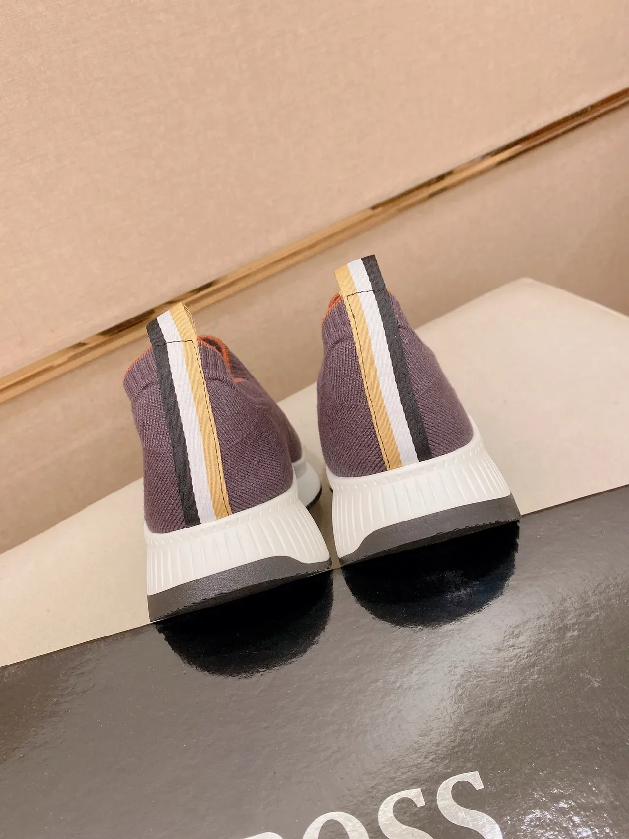 Hugo Boss Speed Trainer Sneakers Lifestyle Violet en Tricot à Enfiler 2