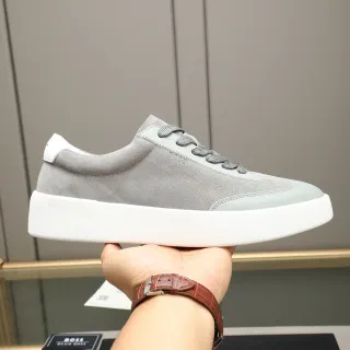 Hugo Boss Two-Tone Suede and Leather Platform Lifestyle Sneaker