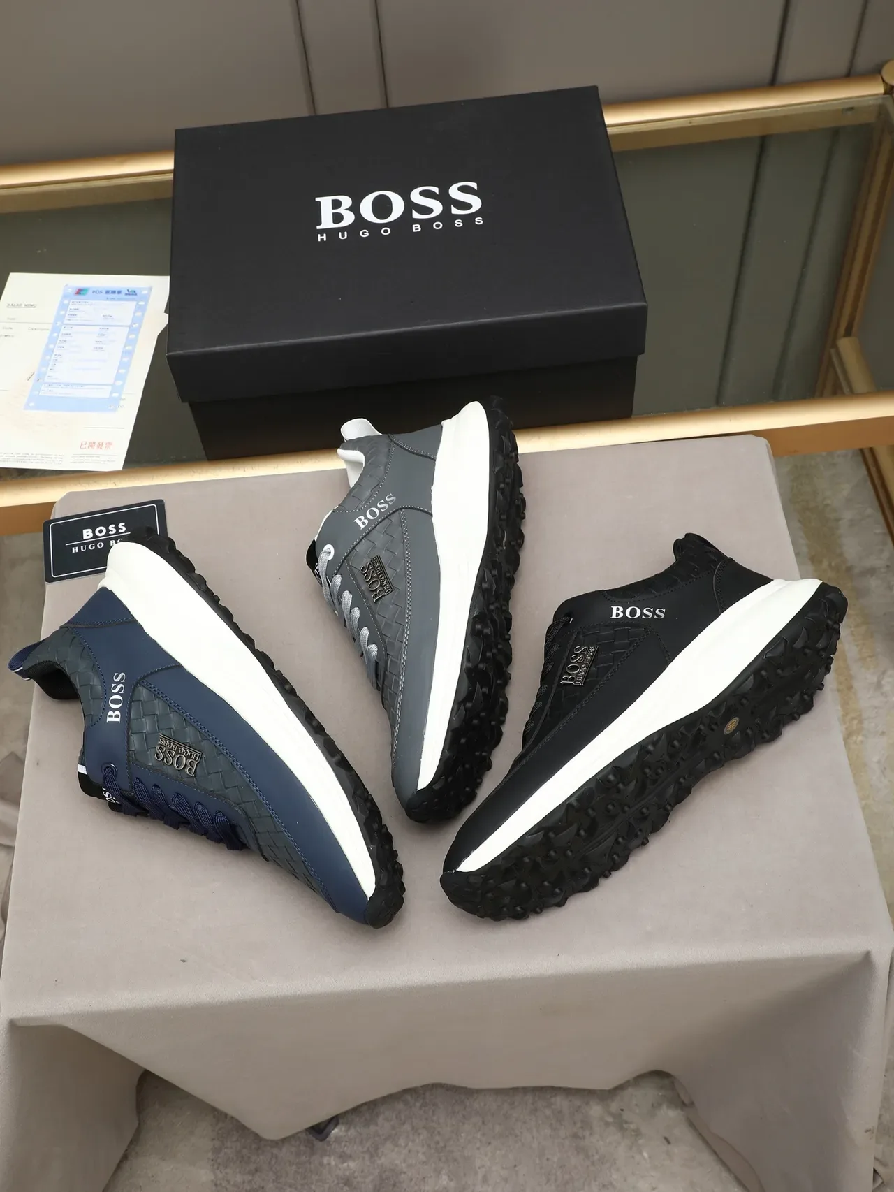 Hugo Boss Woven Leather Lifestyle Sneaker 2