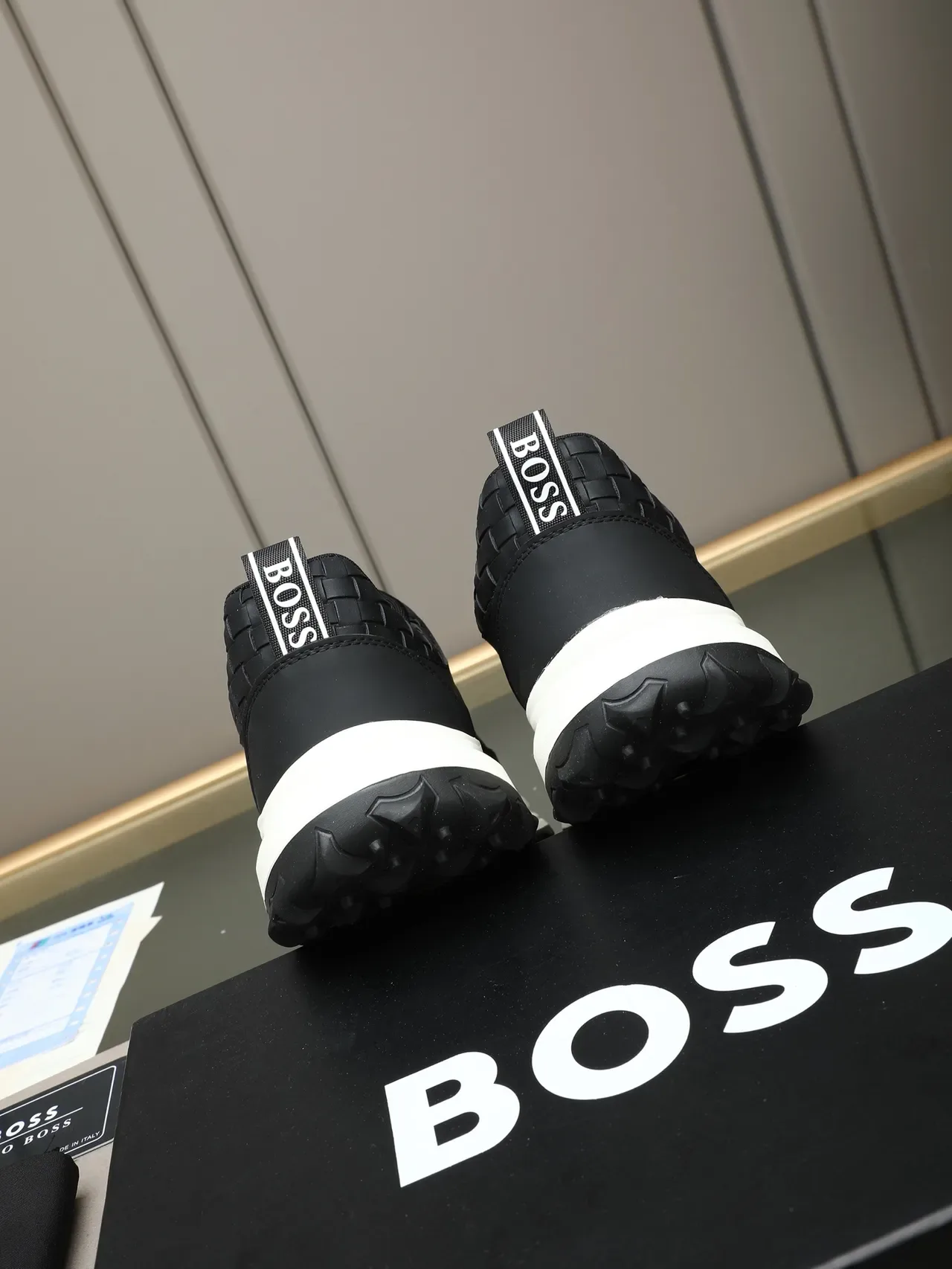 Hugo Boss Woven Leather Lifestyle Sneaker 4