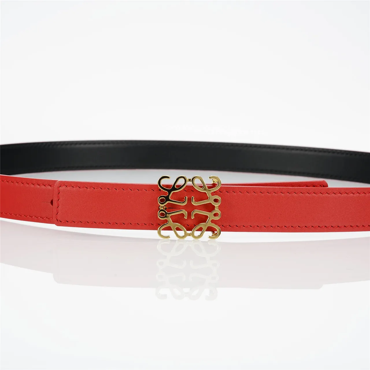 Loewe Anagram Belt Red Leather Belt 8
