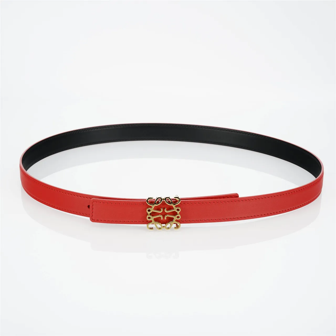 Loewe Anagram Belt Red Leather Belt 9
