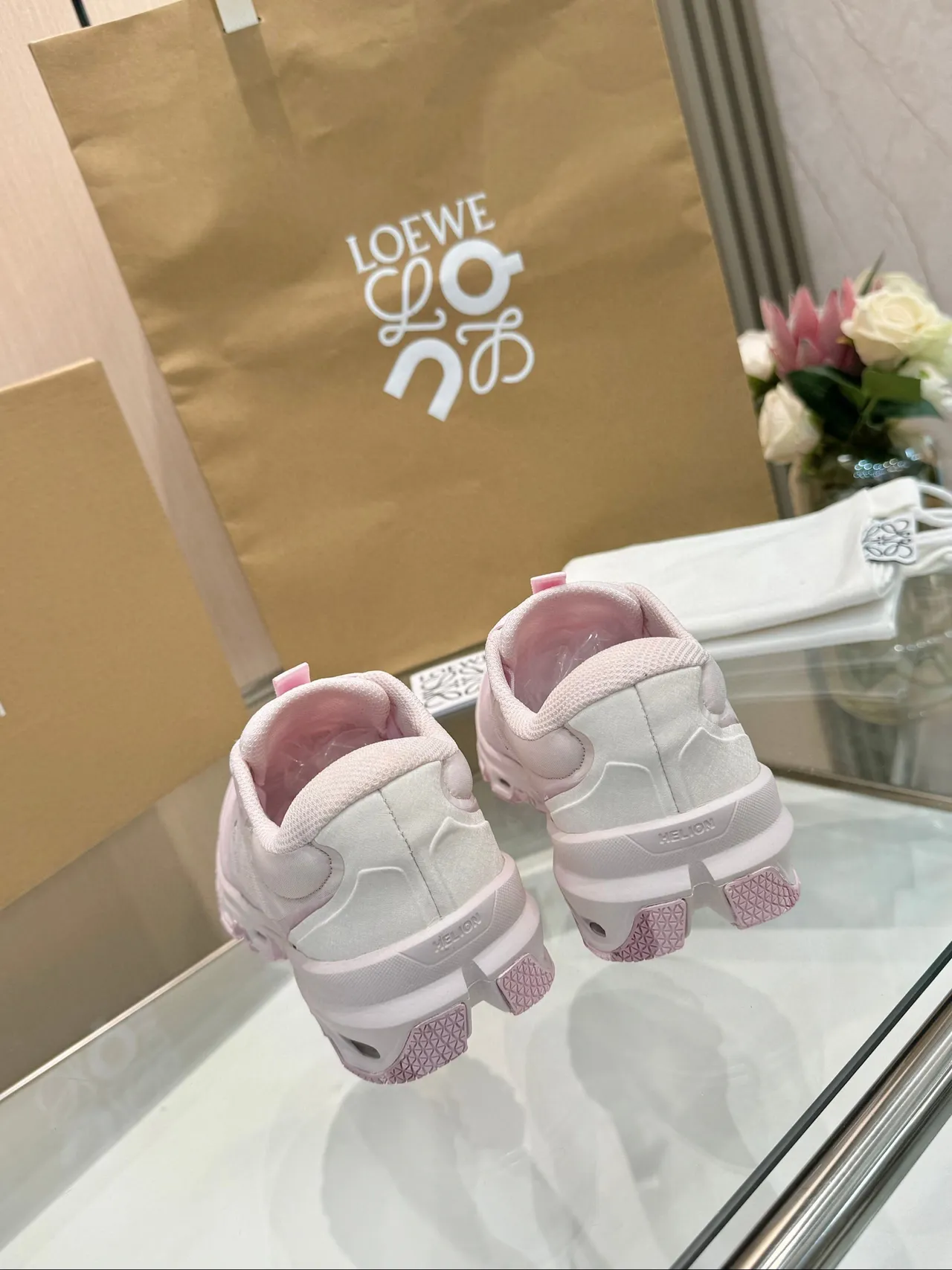 Loewe Flow Runner 2.0 Pink Mesh Chunky Sneakers 7