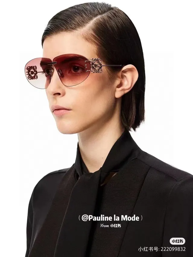 Loewe Gray Gold Rimless Shield-Style Gradient Lenses Sunglasses 2