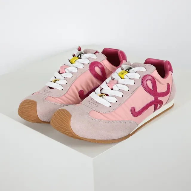 Loewe Pink Purple Low-Top Suede And Nylon Upper Lifestyle Sneakers 2