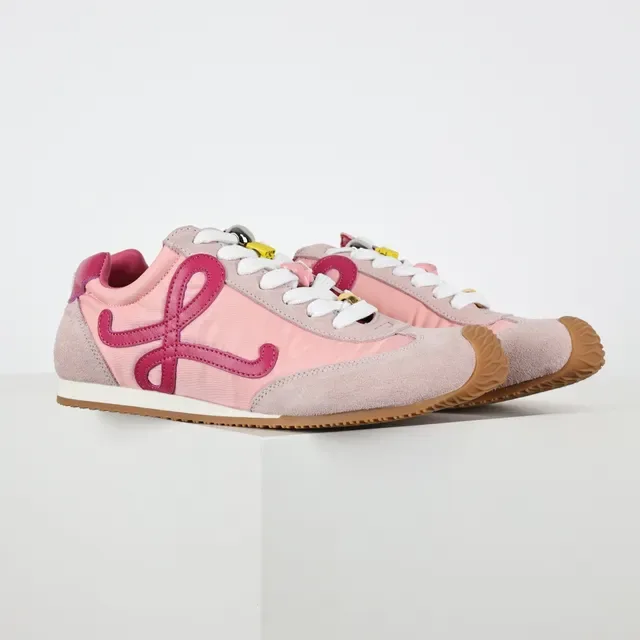 Loewe Pink Purple Low-Top Suede And Nylon Upper Lifestyle Sneakers 3