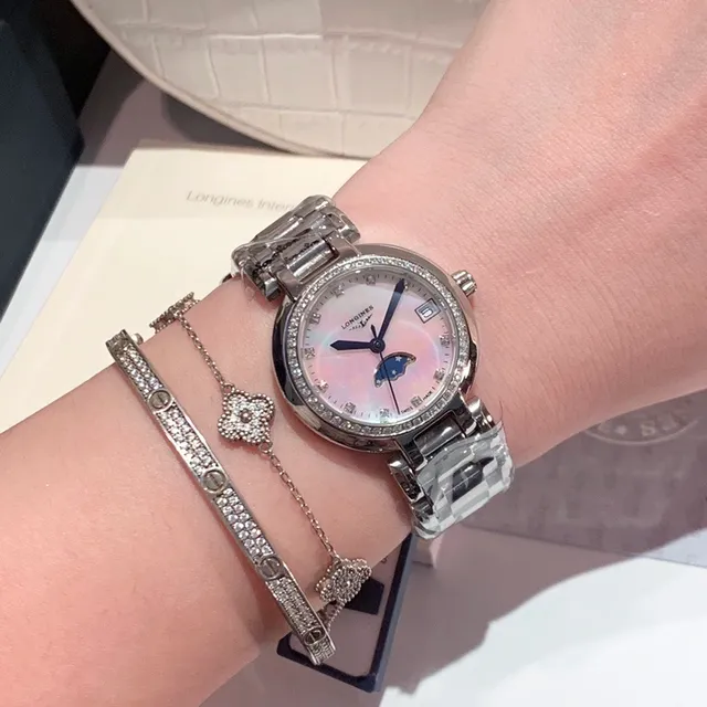 Longines DolceVita Dois Tons Fase Lunar Relógio Mecânico 5