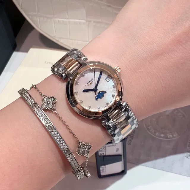 Longines DolceVita Dois Tons Fase Lunar Relógio Mecânico 6