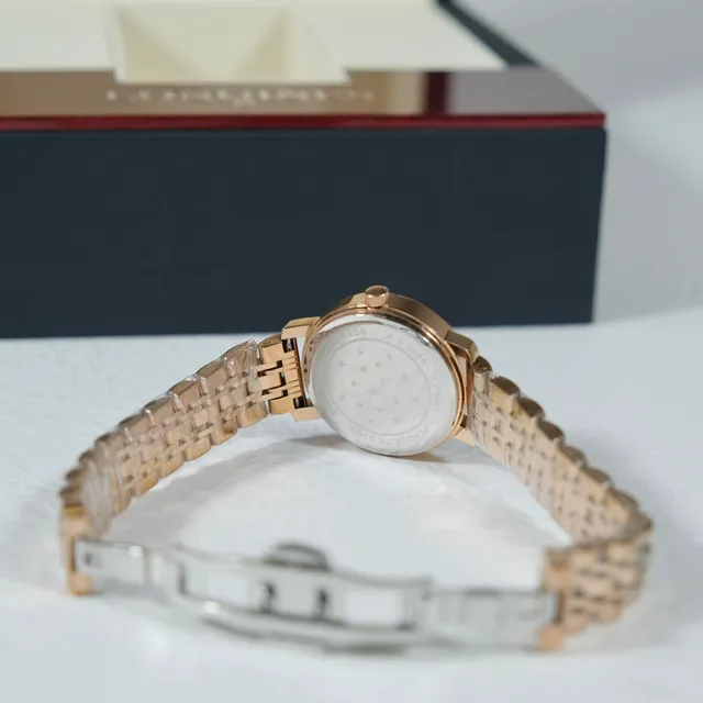 Longines Ouro Rosa Branco Aço Inoxidável Bisel de Diamantes Relógio de Quartzo 5