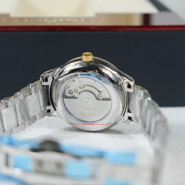 Longines Silver Gold Two-Tone Stainless Steel Sunray Dial Mechanical Watch 4