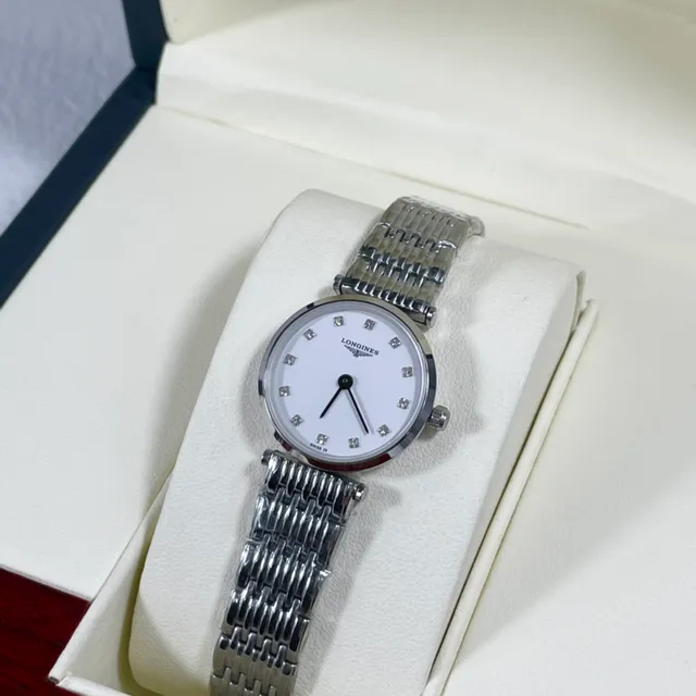 Longines Silver White Round Case Diamond Hour Markers Quartz Watch 2