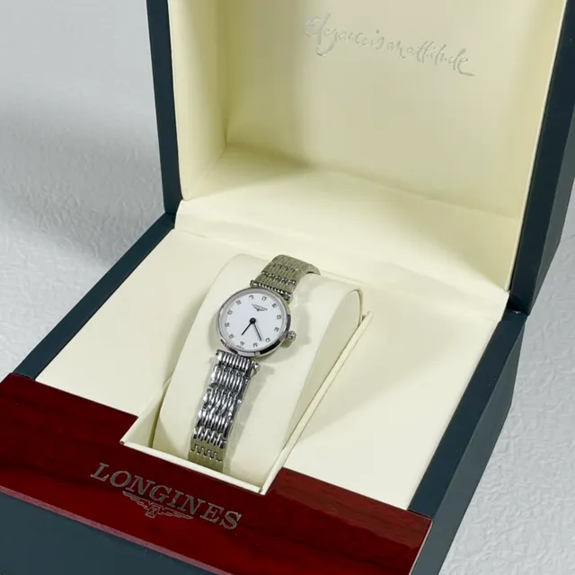 Longines Silver White Round Case Diamond Hour Markers Quartz Watch 3