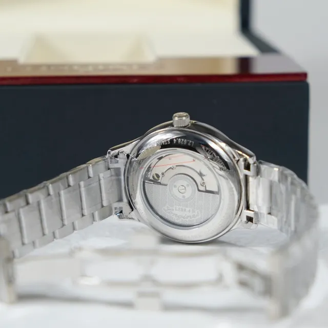 Longines Acero Inoxidable Blanco Plateado Dial Guilloché Reloj Mecánico 3