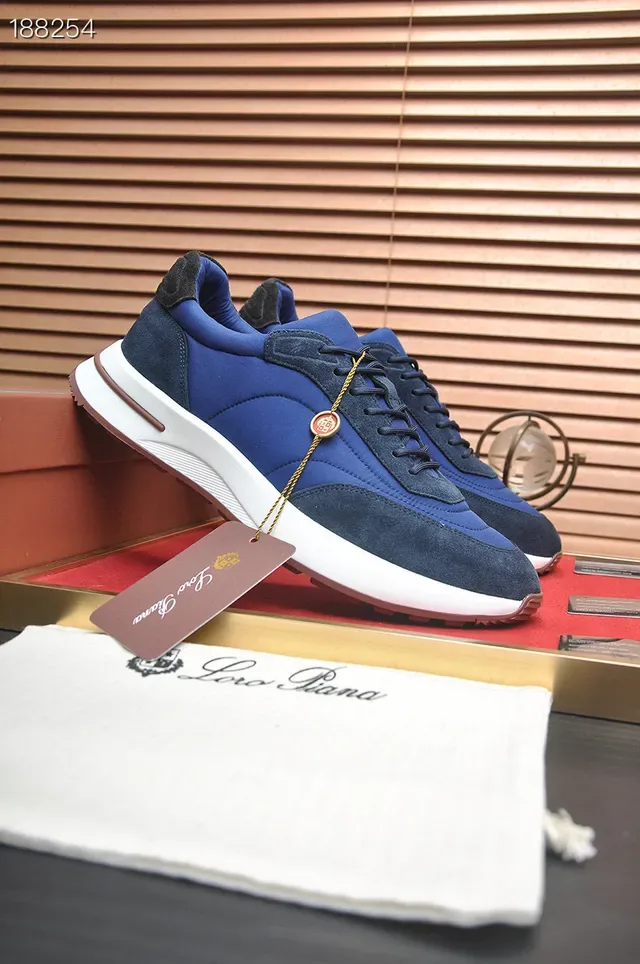 Loro Piana Tênis Lifestyle Azul e Marinho de Camurça e Nylon 6