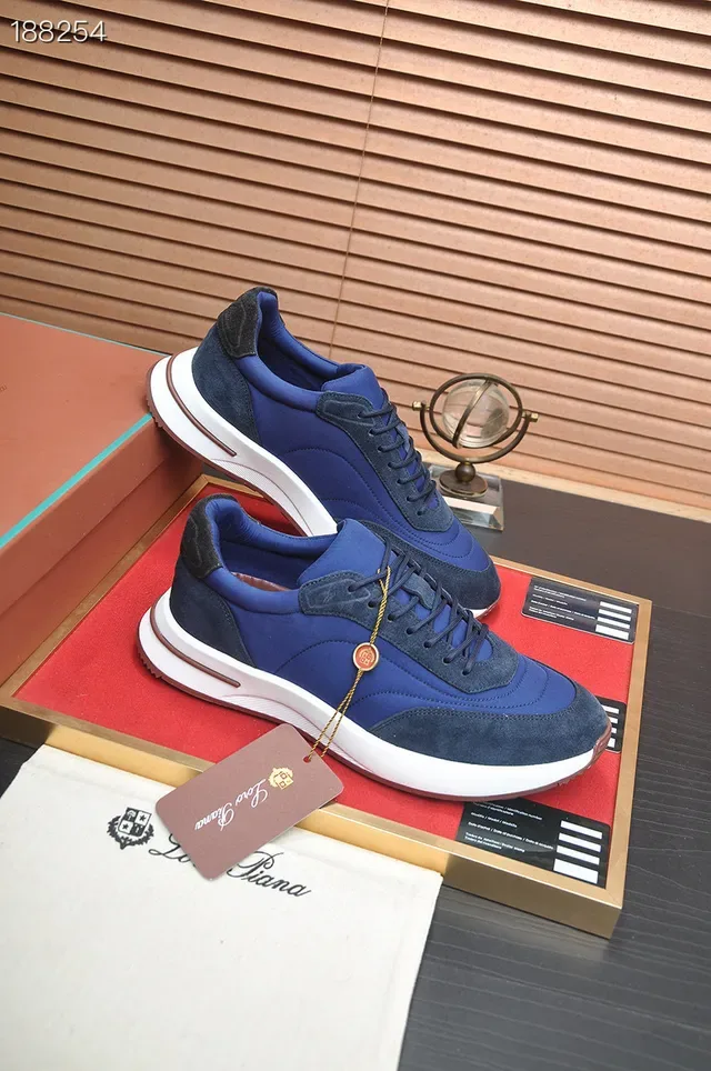 Loro Piana Tênis Lifestyle Azul e Marinho de Camurça e Nylon 8