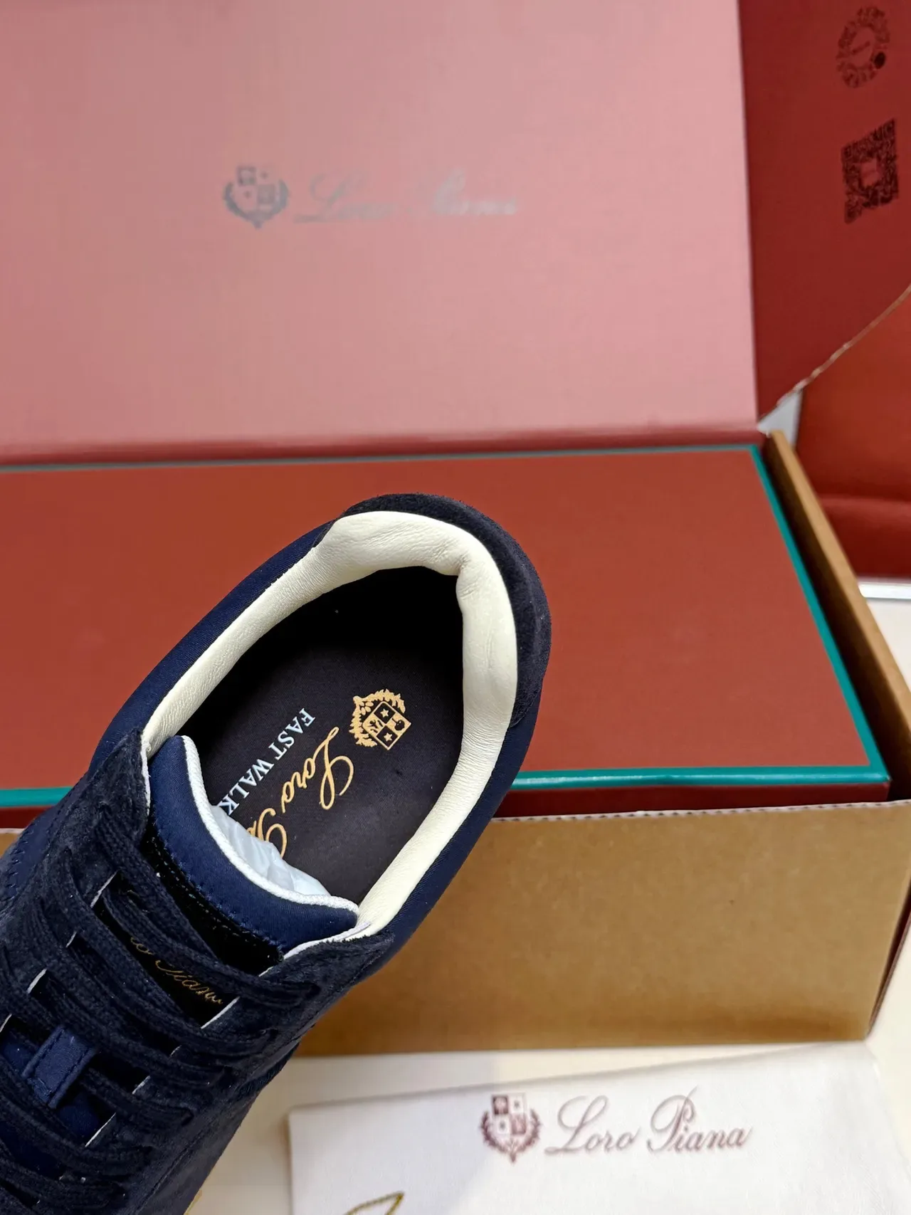 Loro Piana Navy Suede and Fabric Low-Top Lifestyle Sneaker 2