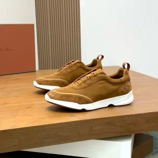 Loro Piana Tan Suede and Textile Lifestyle Sneakers