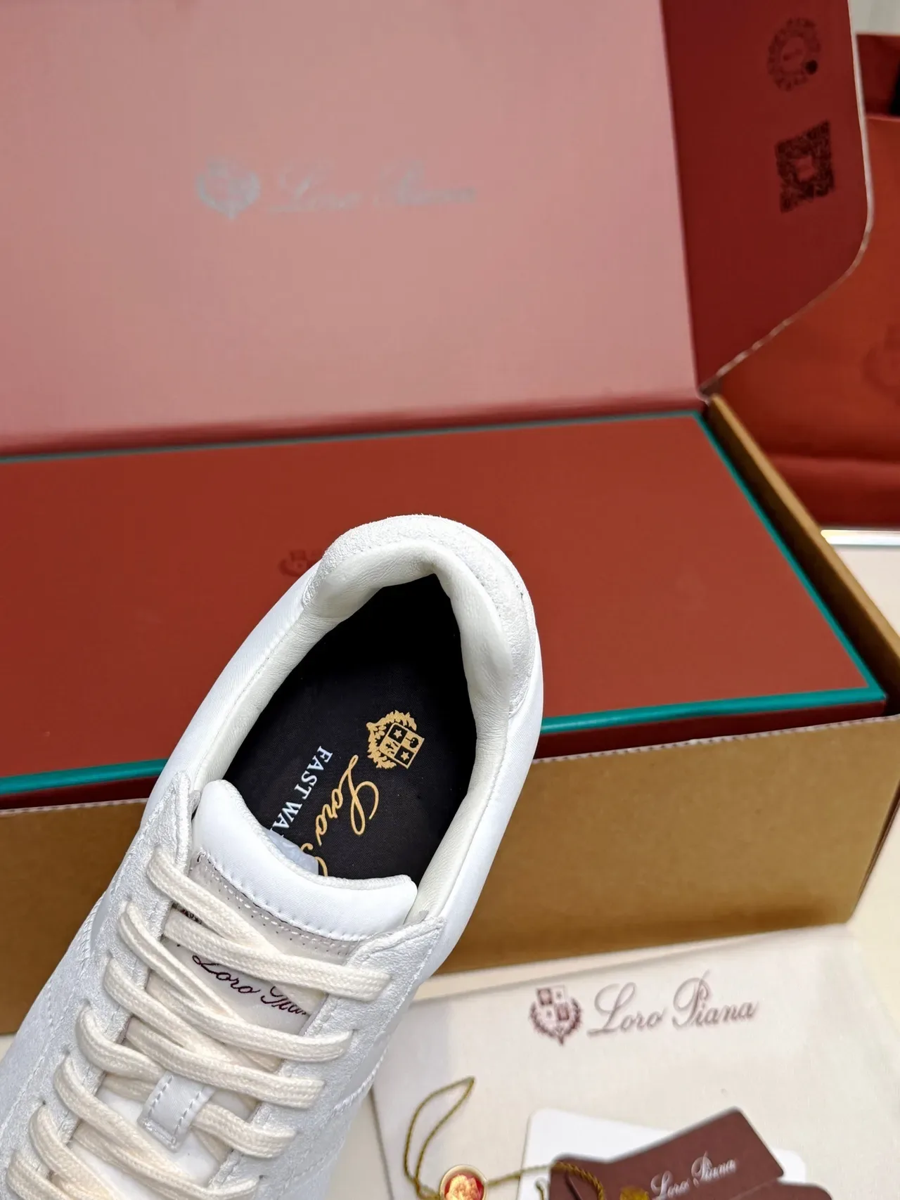 Loro Piana White Suede Low-Top Lifestyle Sneakers 3